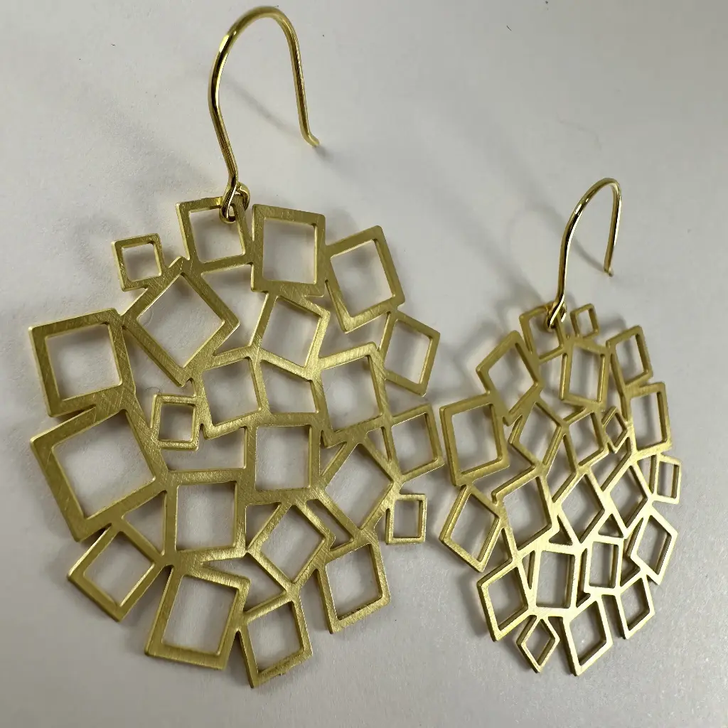 Bo pendant carrés fins MINI or