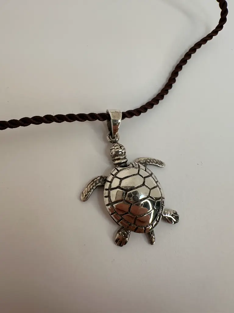 Collier Tortue argent massif 