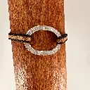 Bracelet Franc contour et élastique bleu et sable Homme argenté  