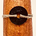 Bracelet Franc contour et cordon beige Homme argent oxydé noir