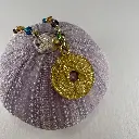 Gourmette 5cts trouée et perles multicolores plaqué or   