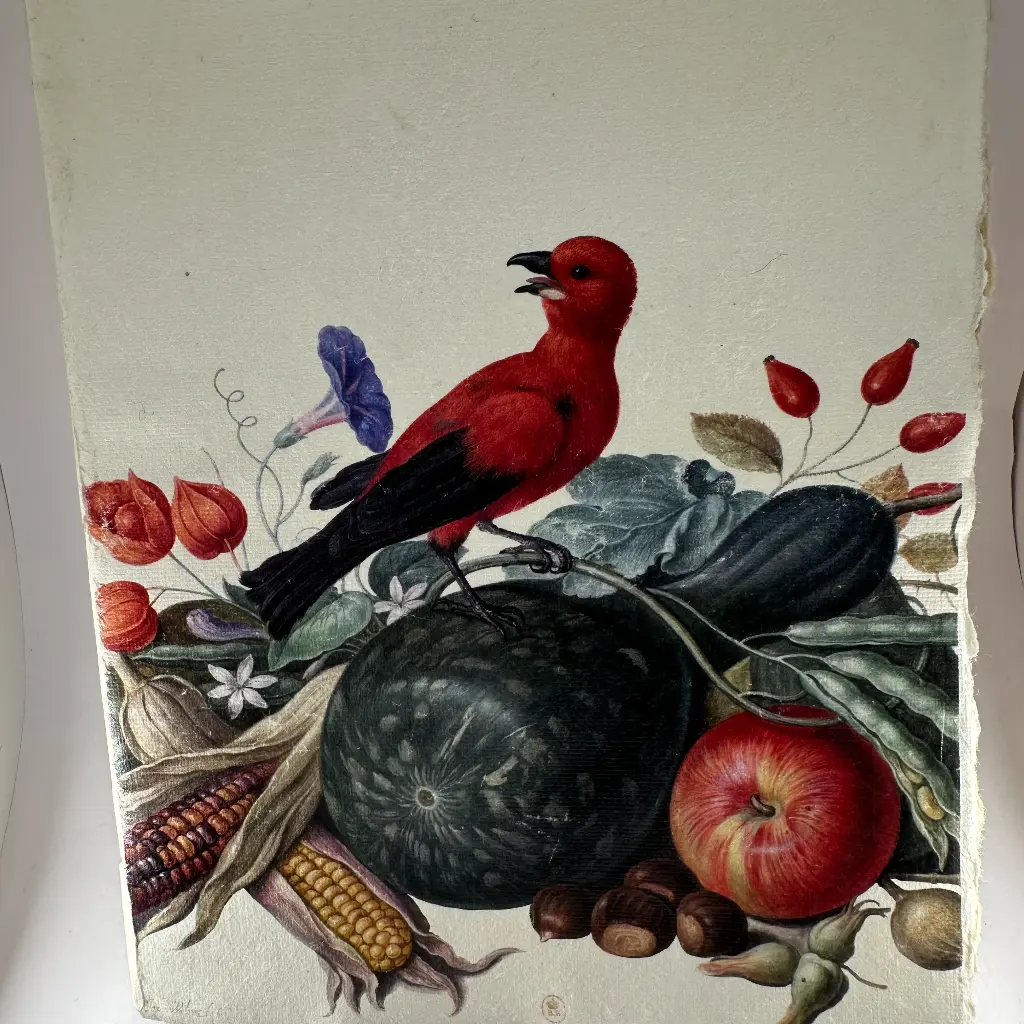Grand carnet motif oiseau et nature morte