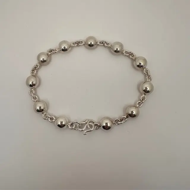 Bracelet demi lune argent massif    