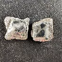 Boucle d'oreille carré argent froissé grand modele- Création