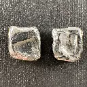 Boucle d'oreille carré argent froissé petite - Création