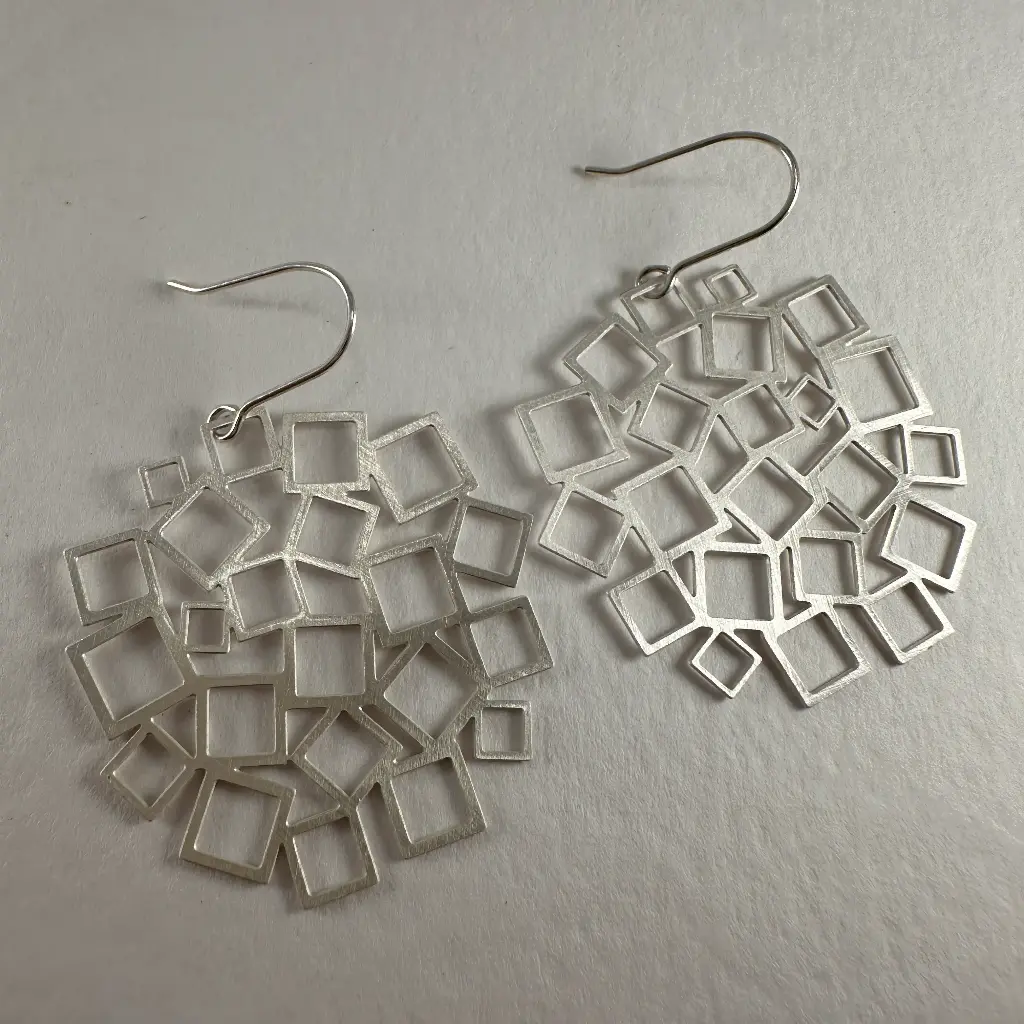 Boucles d'oreilles - Grands Carrés Argent