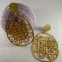 Boucle d'oreille oval XL-Lien de l' infini-inspiration Coréenne