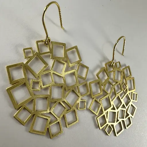 [AR00241] Bo pendant carrés fins MINI or