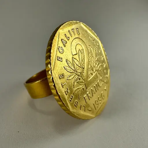 Bague 2 Franc plat 