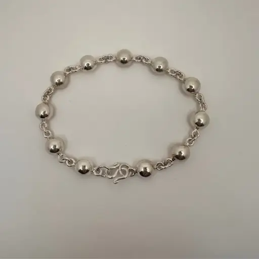 Bracelet demi lune argent massif    