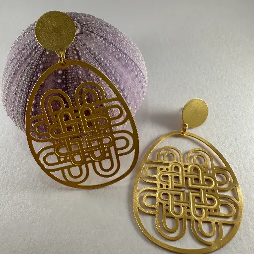 Boucle d'oreille oval XL-Lien de l' infini-inspiration Coréenne