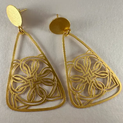 Boucle d'oreille triangulaire XL-Lien de l' infini-inspiration Coréenne 