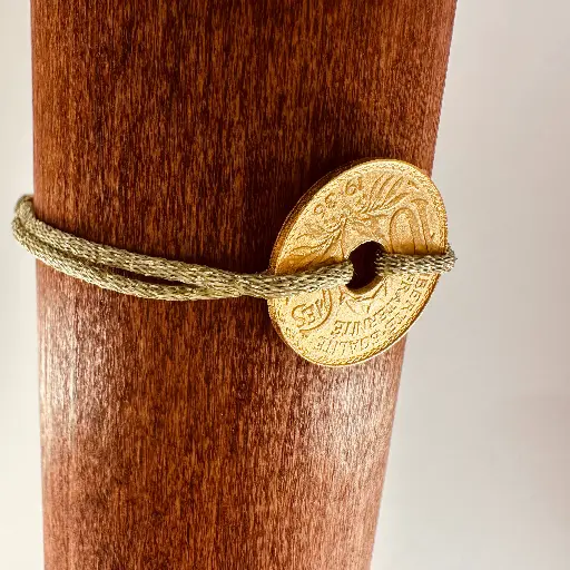 Bracelet Franc 10 cts d'or percé cordon Anis